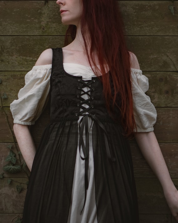 medieval corset over dress Renaissance Corset Overdress Fantasy Gown Bridesmaid Outfit Medieval Clothing Wedding Guest Dress Cosplay Fair Formal Skirt Layered Look