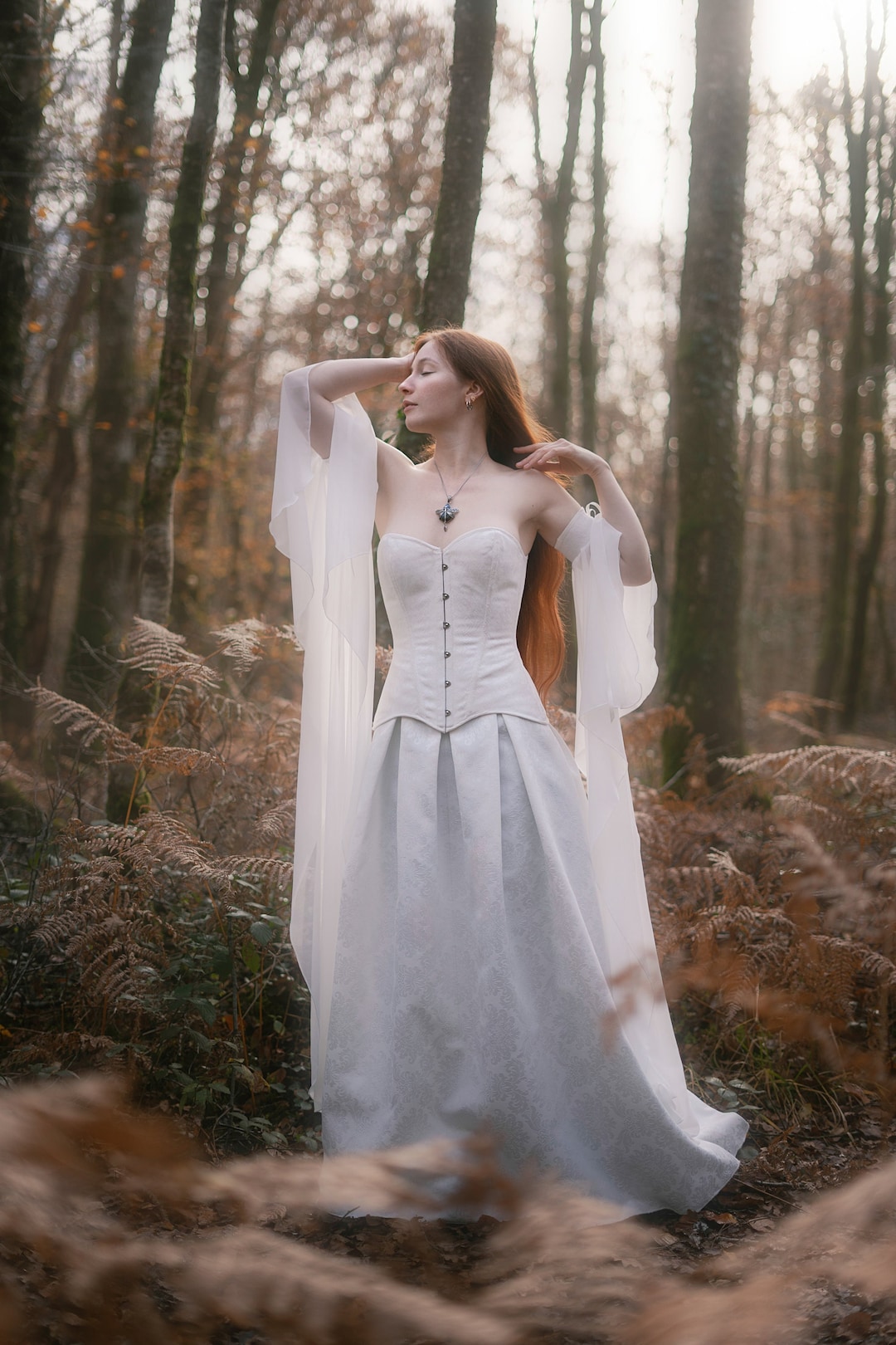 【Elfelfelf Archives】ELF'S LONG SLEEVE DRESS ★追跡可能★ Fantasy-inspired Enchanting Long Detachable Sleeves for