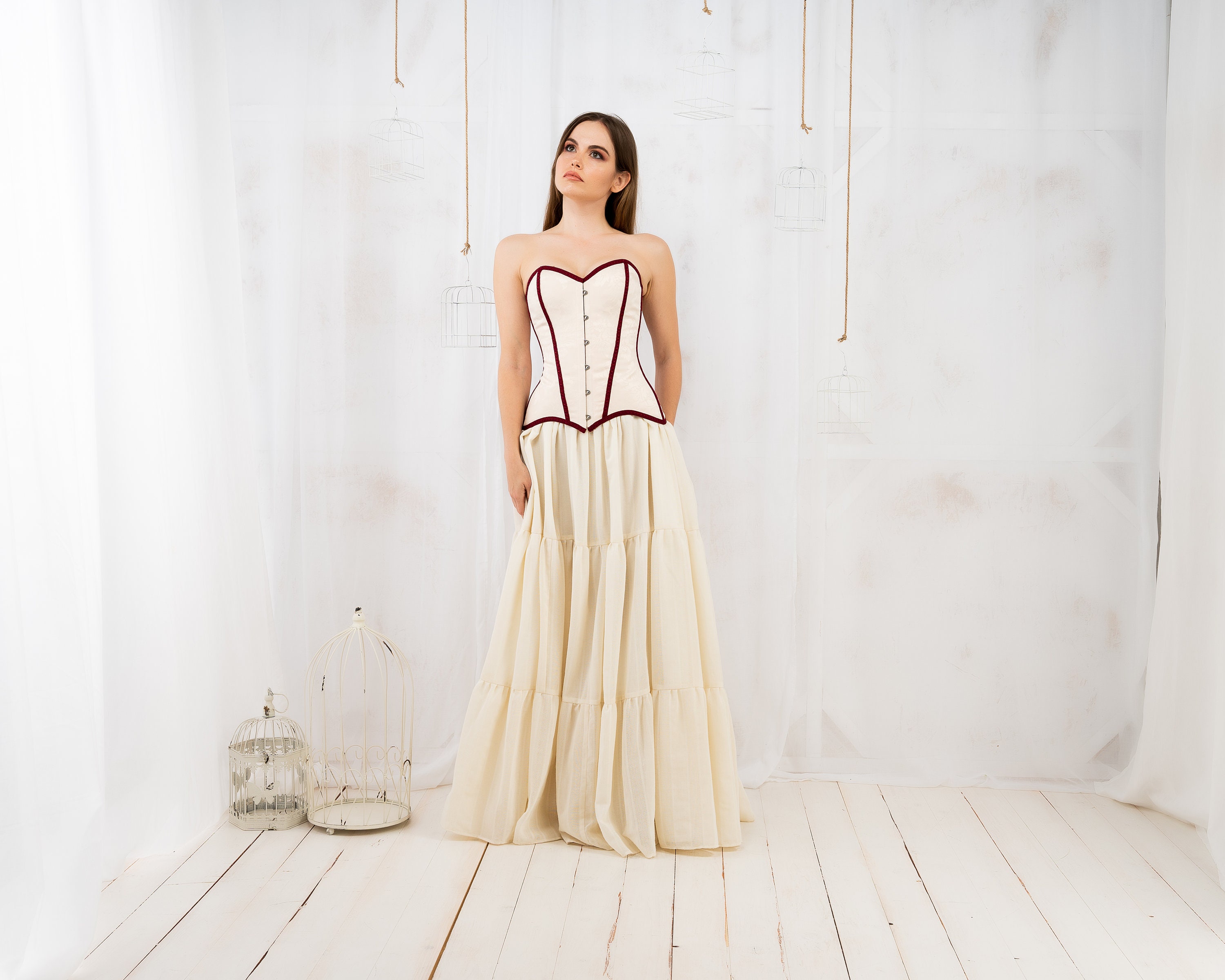 Corsetto Steampunk Vittoriano Per Donna Taglie Forti - Con Gonna, Pizzo E Bowknots, Per Feste E Balli - Foto 10