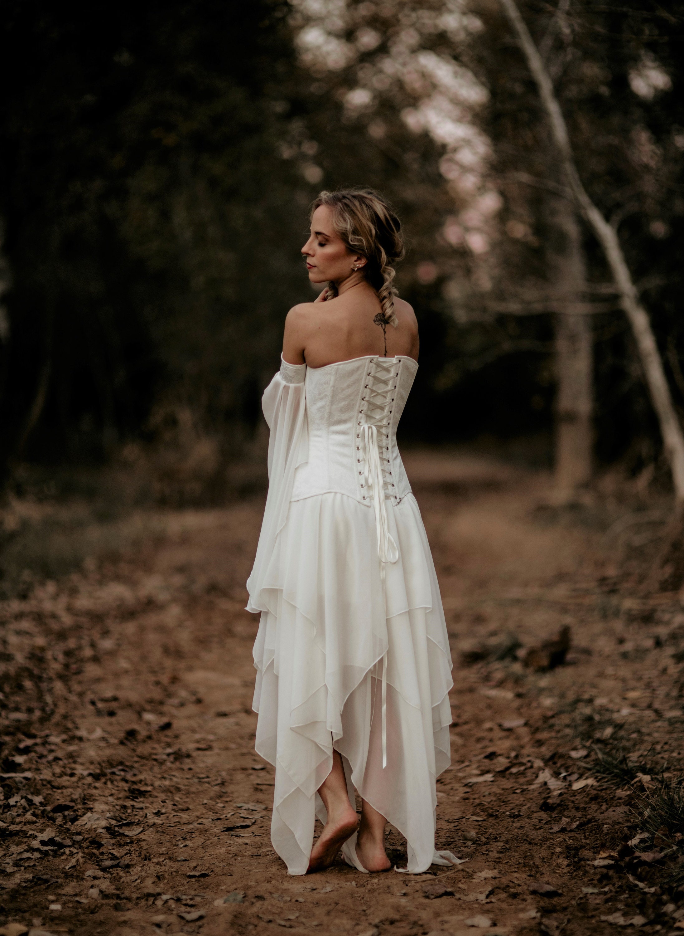 Faerie flowy dress with corset, Fairytale gown for renfest, Ever after cosplay, Pixie wedding dress, Whimsical ball gown for fantasy lover