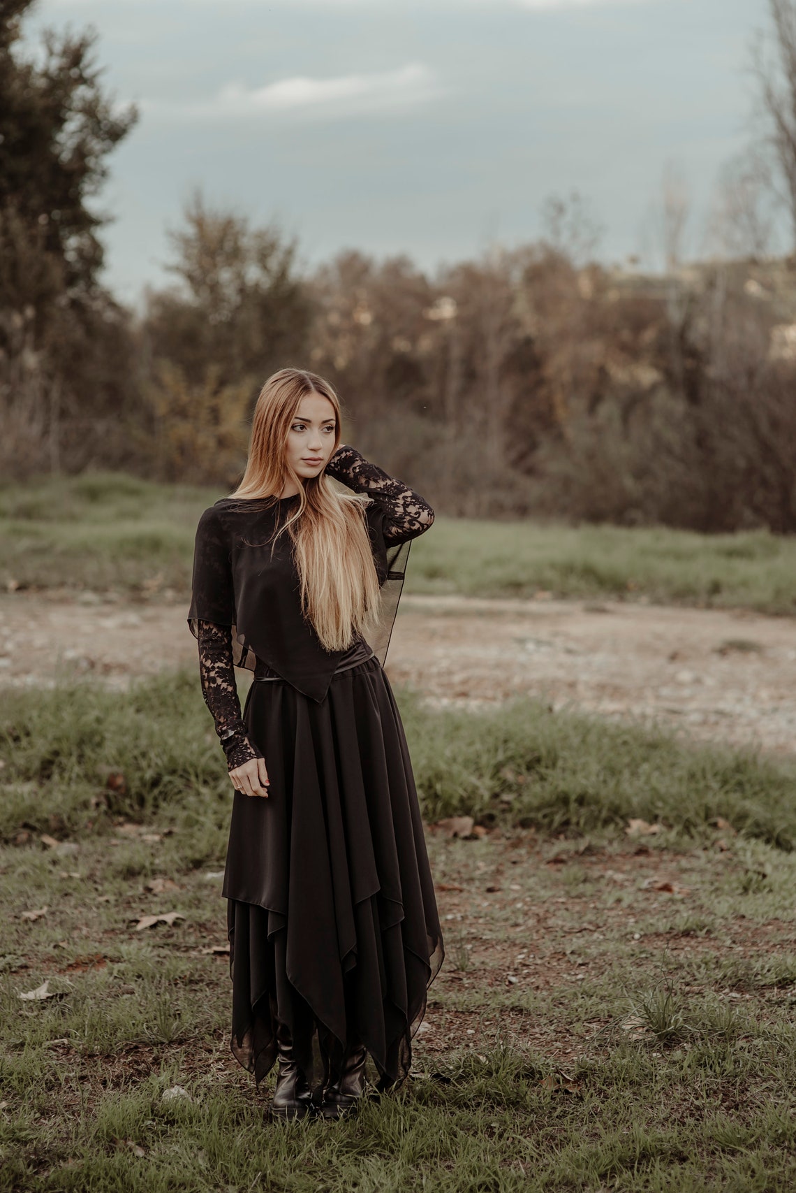 Pointy Witchy Skirt, Asymmetric Elven Skirt