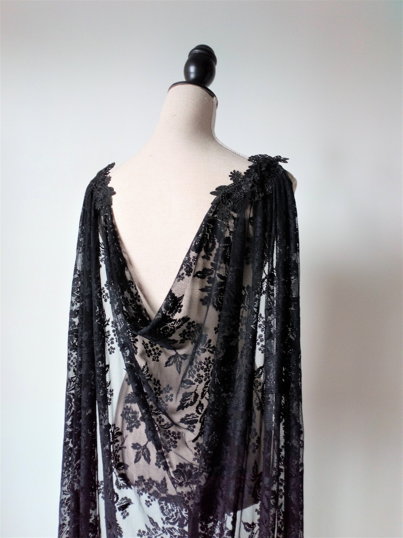 black bridal cape