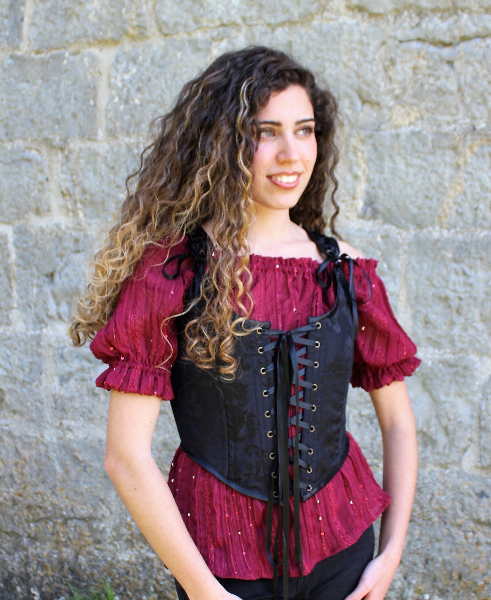 Off the Shoulder Top for Renfest Costume Renaissance Chemise Dark Red Musketeer Blouse Swordswoman Top Pagan Goth Medieval Renfaire OOAK Etsy Canada