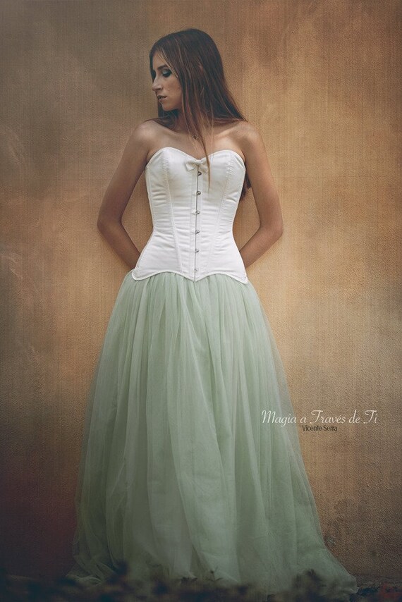 Satin Wedding Corset Steampunk Wedding Elegant Ivory Satin Etsy