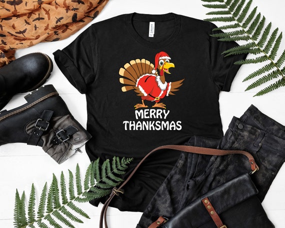 Funny Merry Thanksmas T-Shirt Thanksgiving Christmas Etsy.