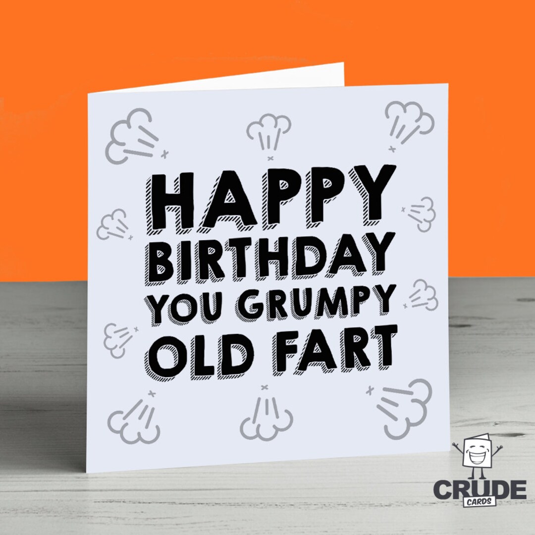 Funny Birthday Card Card for Dad Grumpy Old Fart Old Man Grandad Father ...