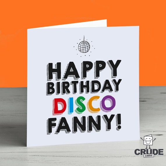 Joyeux Anniversaire Disco Fanny Anniversaire Brut Carte Etsy