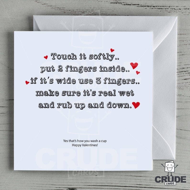 Rude Joke Valentines Day Card Cheeky Crude Naughty Teasing Etsy
