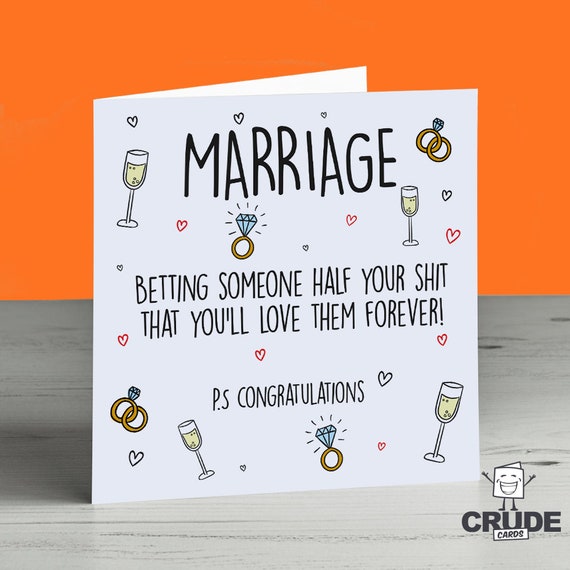 Funny Engagement Card Wedding Card Banter Alternative | Etsy