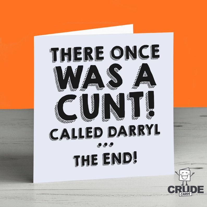Personalised Cunt Card Birthday Insult Funny Crude Offensive Etsy