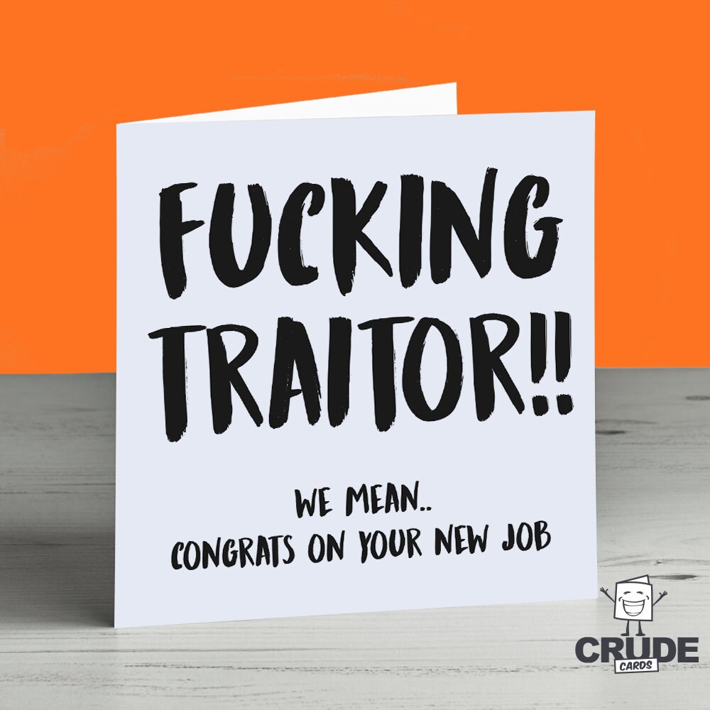 Traitor Definition Card - Humorous Coworker Leaving Card - New Job Card -  Naughty Card For Him Her - Card For Coworker