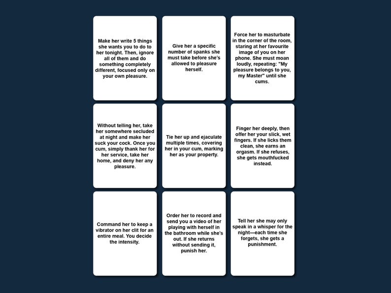 Submissive Woman Digital BDSM Card Game with 222 Kinky Sex Challenges for Couples | Master & Submissive Ideas for Erotic Domination