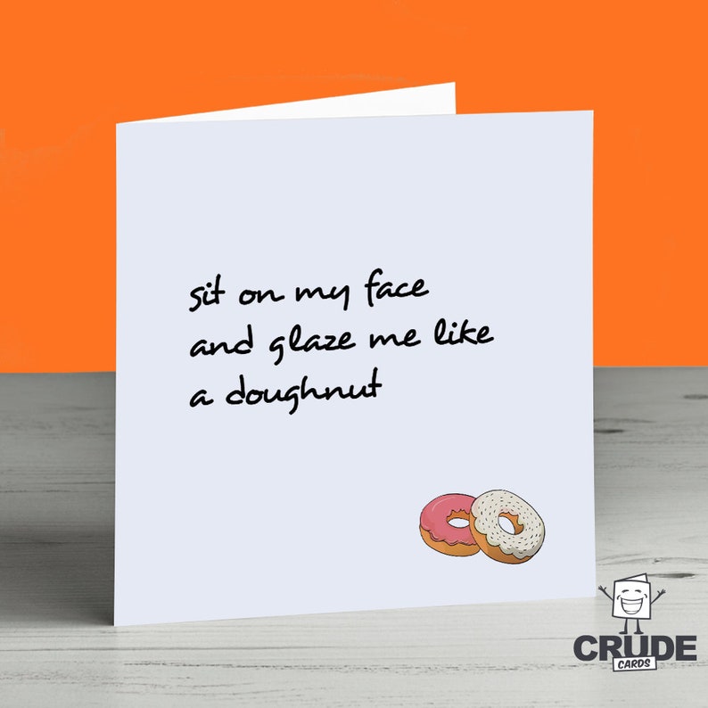 Sit on My Face Doughnut Rude Valentines Day Card Birthday Etsy
