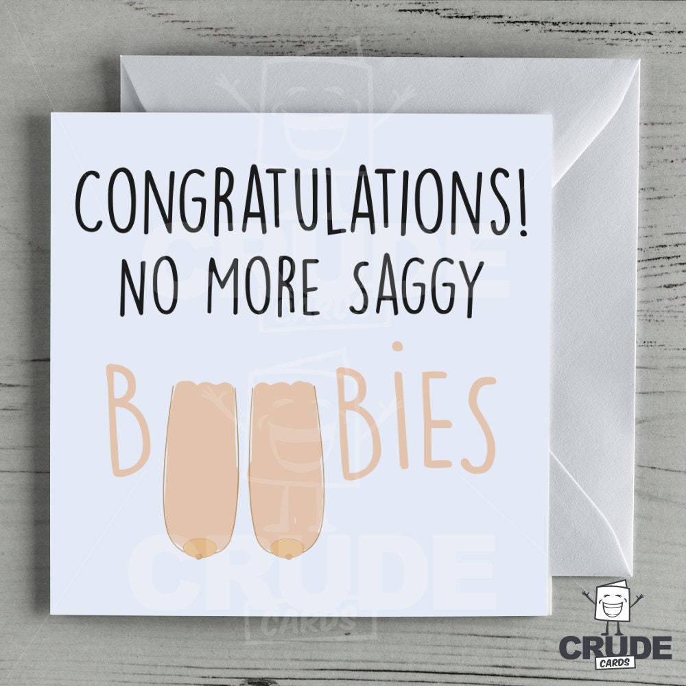 Congratulations No More Saggy Boobies Boob Job Card Breast Surgery Boobs  Breast Implants Tits Titties boobjob -  Canada