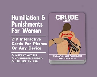 Humiliation & Punishment – Digital BDSM Card Game with 219 Kinky Challenges for Submissive Woman | Master and Submissive Discipline