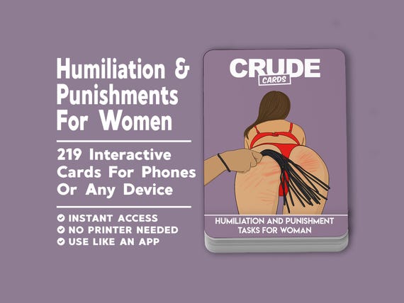 Humiliation & Punishment – Digital BDSM Card Game with 219 Kinky Challenges for Submissive Woman | Master and Submissive Discipline