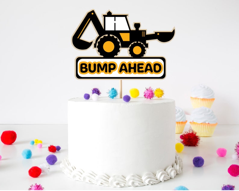 Construction SVG BUMP AHEAD Cake Topper Baby Shower Etsy