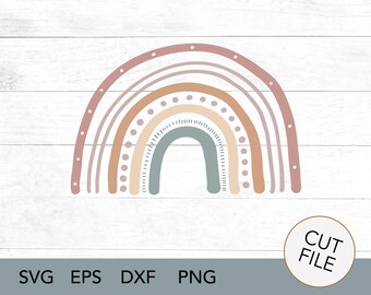 rainbow SVG - boho rainbow - rainbow mini - boho style SVG - file di design digitale - boho rainbow party