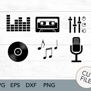 Musik SVG - Instrumente SVG - DJ Digital Icons - Musik Icons Bundle - Mikrofon - Musikpaket