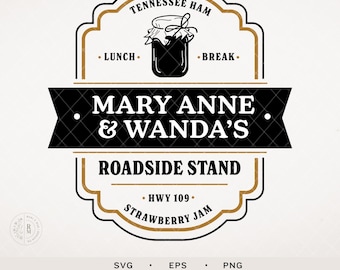 Mary Anne and Wanda SVG - farmers market SVG - black eyed peas - Tennessee ham and strawberry jaw - goodbye earl digital design