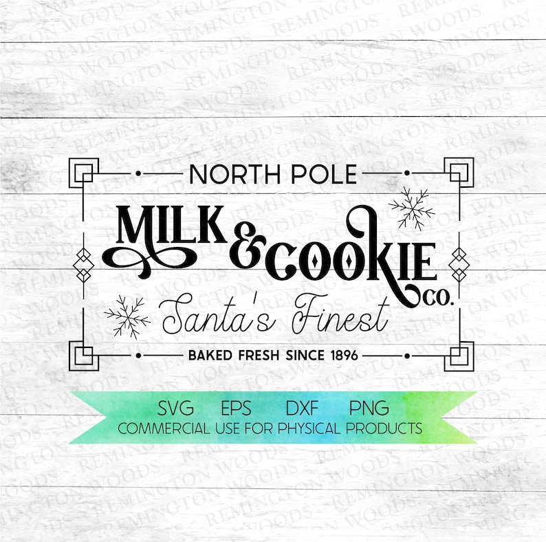 North Pole Milk and Cookie Company Sign Design SVG Etsy