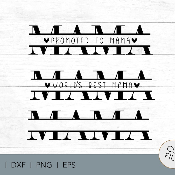 Mama split monogram - Worlds best Mama - Promoted to Mama - Mothers day SVG - Gifts for mom - Mother to be - mama and me