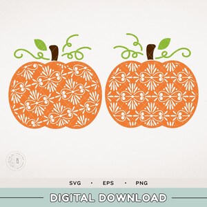 Swirly Kürbis-Svg | Herbst SVG | Kürbis Herz | Kürbis SVG Bundle | Halloween |Gemusterter Kürbis Aufdruck | Dxf für Cricut