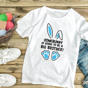 SVG de Páscoa -Algum coelhinho vai ser um irmão mais velho - SVG de maternidade - Anúncio de gravidez - Novo bebê - Bebê de Páscoa - Irmão mais velho