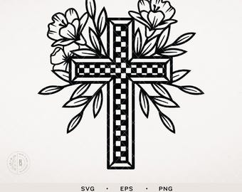 Floral Cross | Jesus SVG | Religious Cross SVG | Religious shirts for kids | Trendy SVG design | Design for Mom | Religious | Easter
