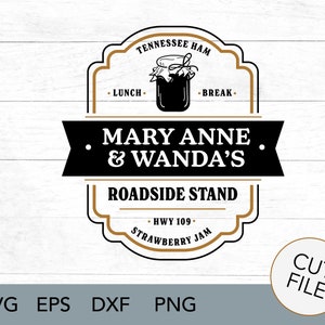 Mary Anne en Wanda SVG - boerenmarkt SVG - black eyed peas - Tennessee ham en aardbeienkaak - vaarwel graaf digitaal ontwerp