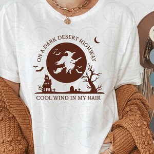 halloween SVG | DESERT HIGHWAY | boho halloween - witch svg - halloween svg - na ciemnej autostradzie pustyni - witch flying svg - creepy shirt