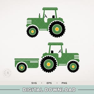 Tractor SVG - Tractor theme birthday - John Deere SVG - Plow and Play - Farming Party - Tractor - Wagon  - Tractor Wagon SVG