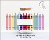Can Glass SVG 16oz crayons Monogram Crayons - seamless wrap - Crayon pattern - teacher design - teacher gift - seamless - artist