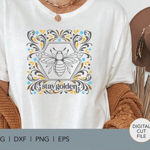 Queen Bee | BLIJF GOUDEN |  Mama shirt - Boho stijl bloemen - filigraan Design - Mama shirt - cadeau voor Mama - boho bloemen monturen - bijenkorf