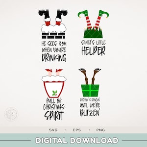 Christmas wine bag SVG - Santa is coming - DIY gifts - wine bags - digital download - christmas gifts - wine - alcohol