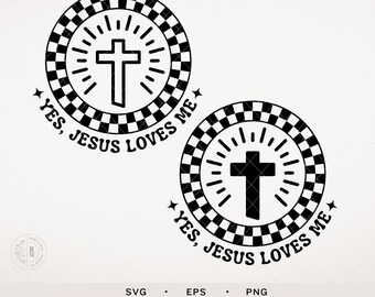 Jesus loves me SVG | Religious Cross SVG | Religious shirts for kids | Trendy SVG design | Design for Mom | Religious | Easter | Easter