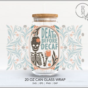 Libbey Glas 20 Unzen | TOD vor DEKAF | nahtlose Verpackung - Libbey Glas - filigranes Muster - abstraktes Design - Kunst im Boho Stil - nahtlos