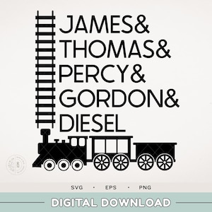 Tren SVG - Thomas el tren SVG - Thomas - Gordon - Percy - James - SVG - Descarga digital del tren Thomas - Vías del tren - Tren de vapor
