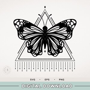 Boho SVG - Boho Butterfly - Tattoo Inspired - butterfly SVG - boho graphic tee - bohemian art - butterfly and gems - SVG - digital design