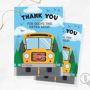Merci Tag | CHAUFFEUR DE BUS | Merci d'avoir fait un effort supplémentaire - Imprimable en téléchargement numérique - Appréciation du conducteur d'autobus scolaire - Fin d'année