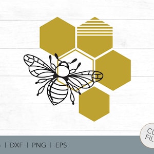 BEE HIVE | Queen Bee | digitaal ontwerp mini SVG - mini design - bijenpatroon - abstract design - boho stijl kunst - Honingraat - bijenkoningin
