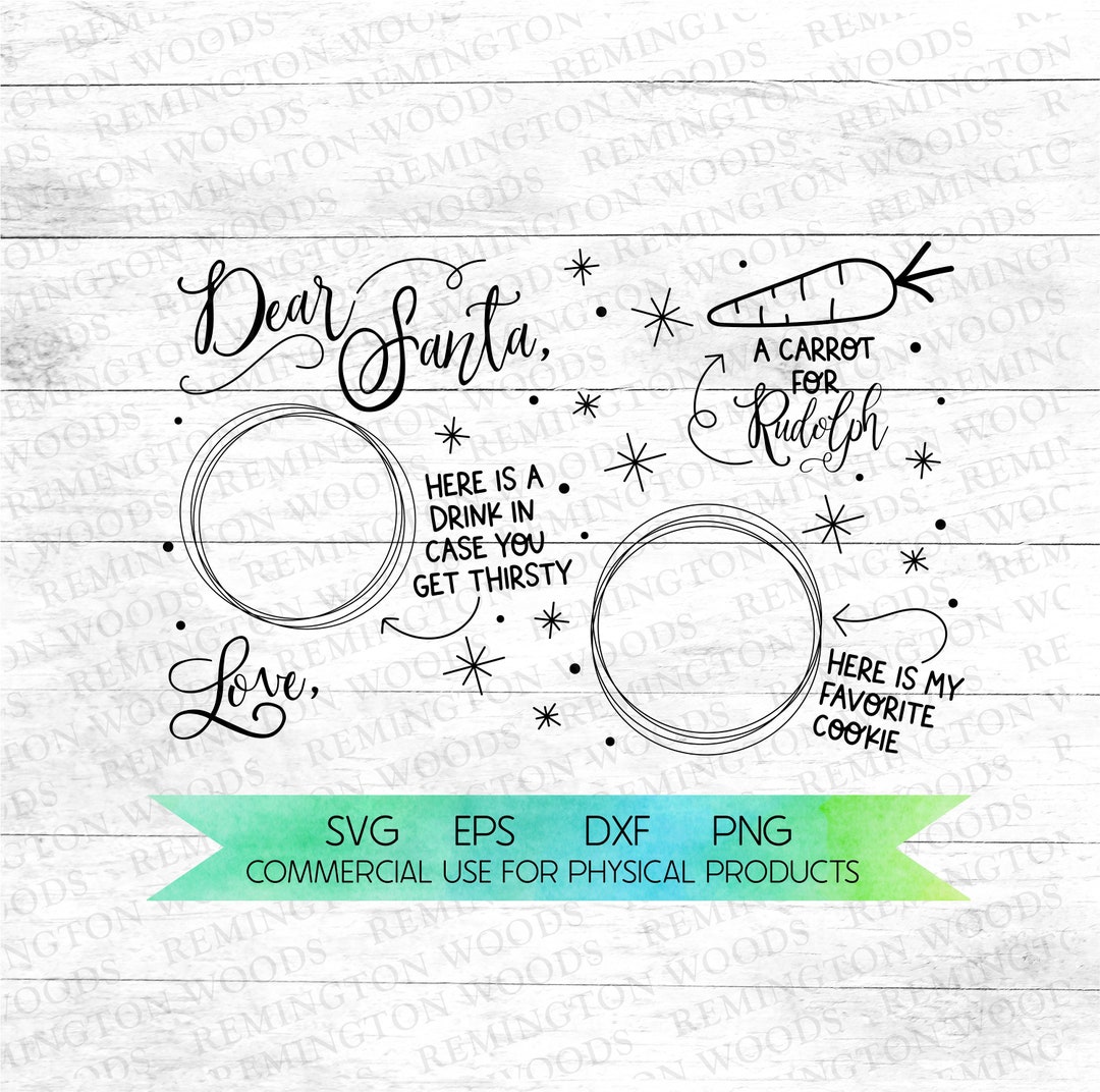 Personalized Santa Mat SVG Santa Placemat SVG Milk & Cookies Dear Santa Cookie Tray Kids