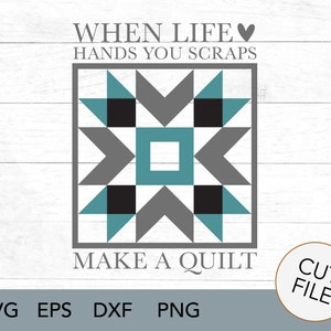quilt SVG - quilter SVG - riool - wanneer het leven handen je schroot maak je een quilt - quilten - naaien - naaimachine - quilt sjabloon