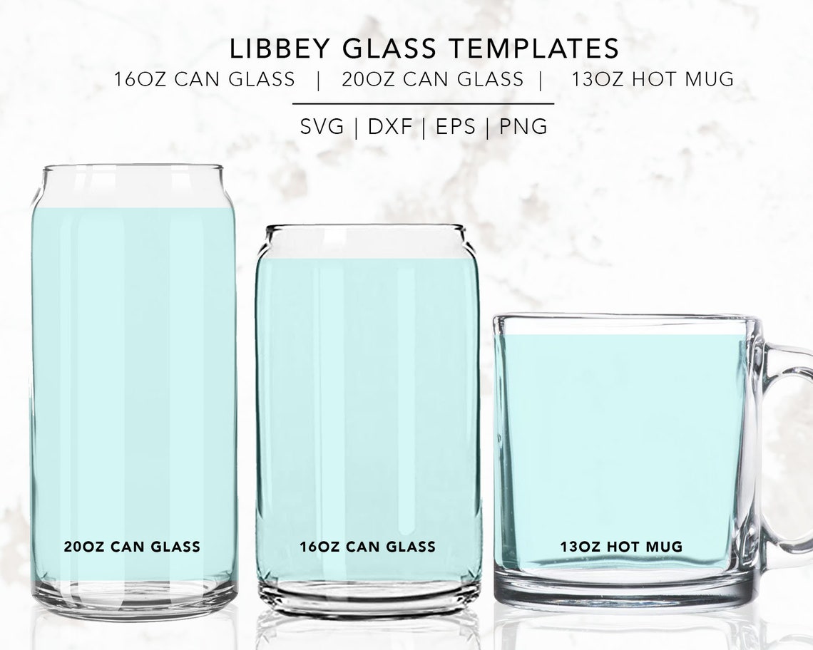 Set of 3 Libbey Glass TEMPLATES 16oz &amp; 20oz Libbey Can | Etsy