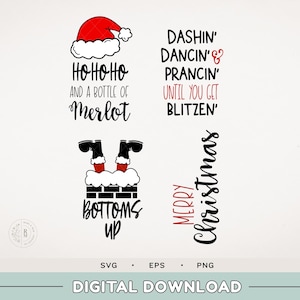 Christmas wine bag SVG - Santa is coming - DIY gifts - wine bags - digital download - christmas gifts - wine - alcohol