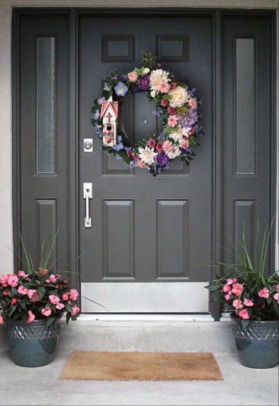 Spring wreath | Easter wreath | birdhouse wreath | floral wreath | Easter decor | summer wreath | farmhouse wreath | religious wreath