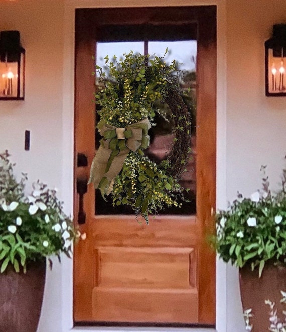 Everyday berry greenery grapevine spring wreath front door wreath wreath cream farmhouse cottage