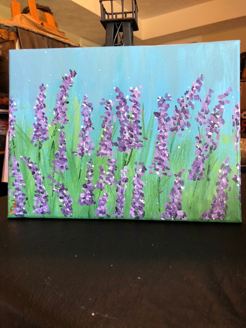Field of Acrylic Painting on Canvas Varient Shades Etsy