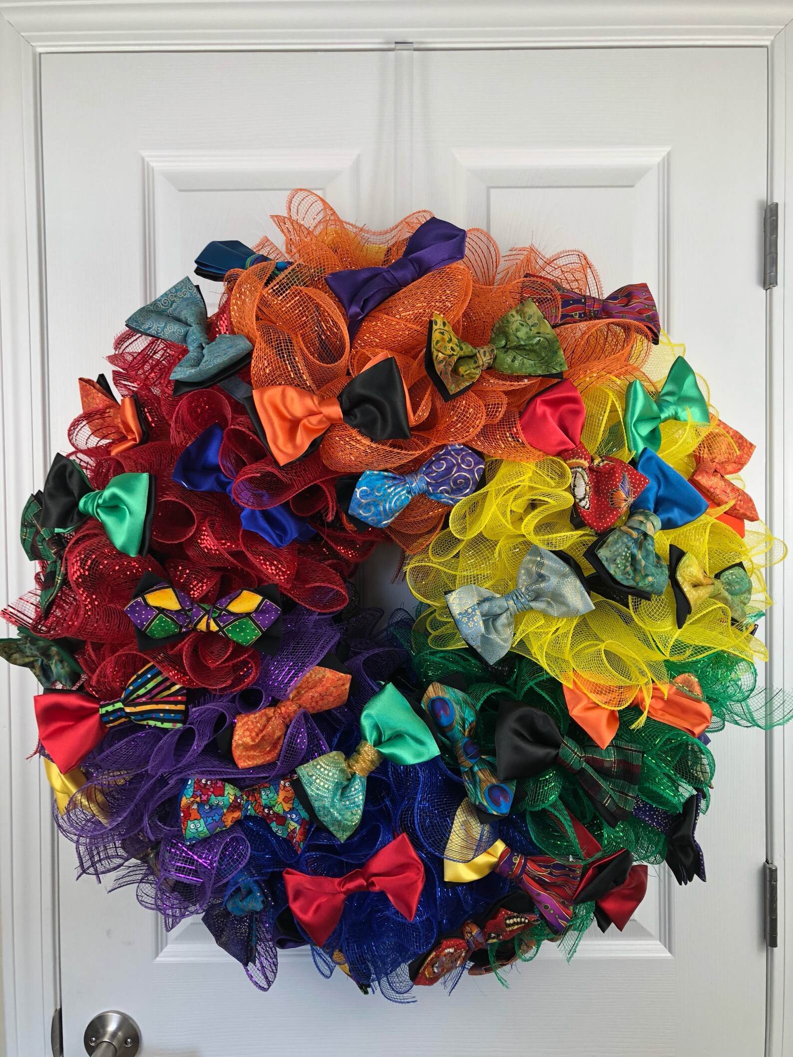 Pride Wreath For Front Door, Rainbow Welcome Wreath, LGBTQ, Gay