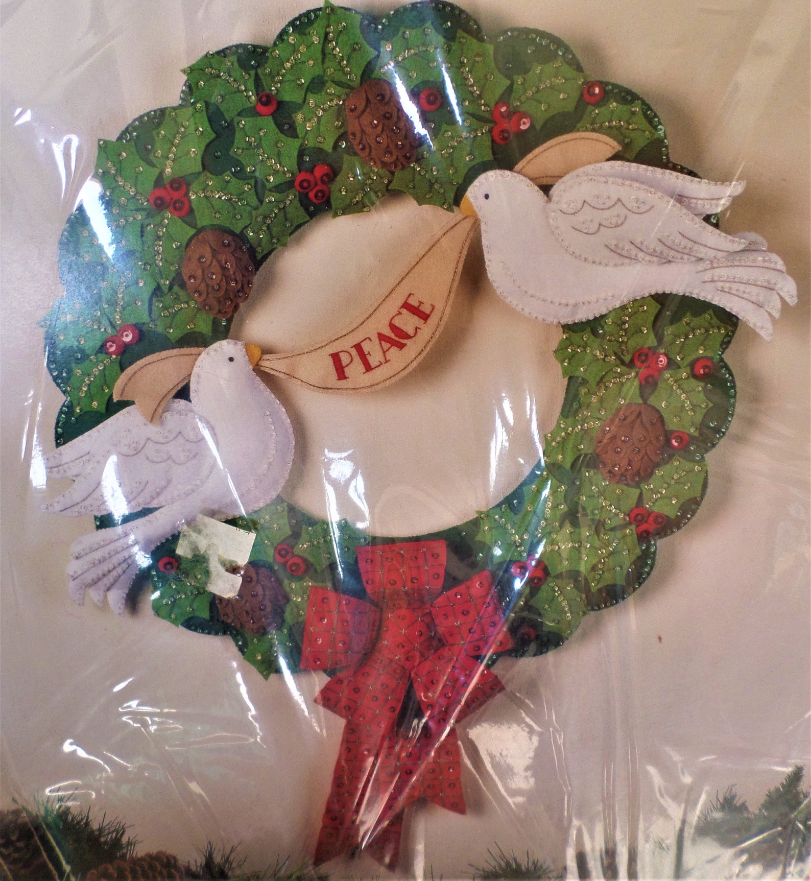 Bucilla Peace Dove Wreath Felt Wall Hanging Kit 84982 Etsy